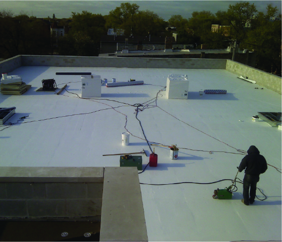 Commercial Flat Roofing TPO Bolingbrook, IL in progress