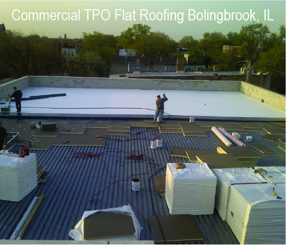 Commercial TPO Flat Roof in progress
