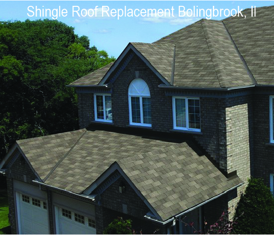New Asphalt Shingle Roof Replacement for residential home in Bolingbrook, Illnois