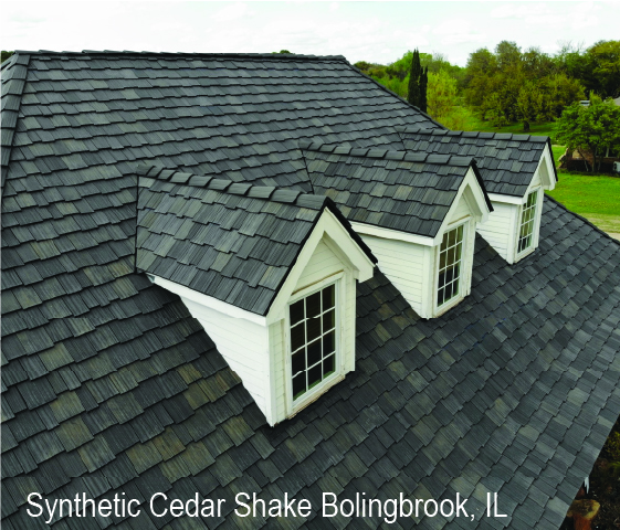 Synthetic Cedar Shake Roof Installation For Bolingbrook home